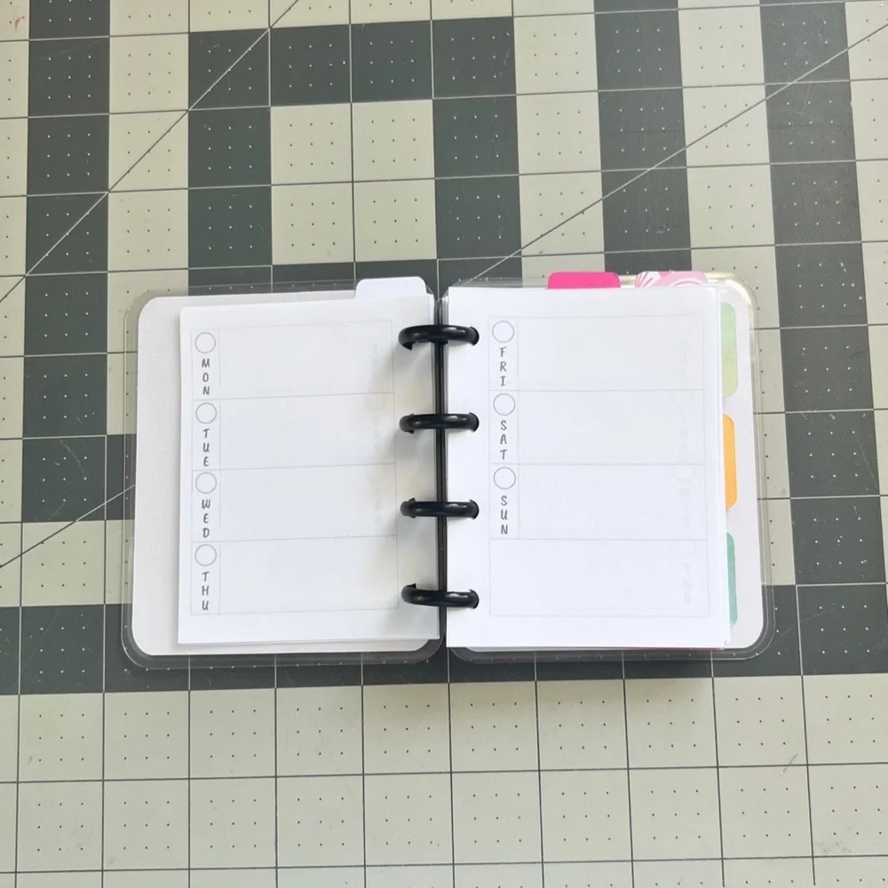 Micro Happy Planner Notes Inserts Lines weekly layout